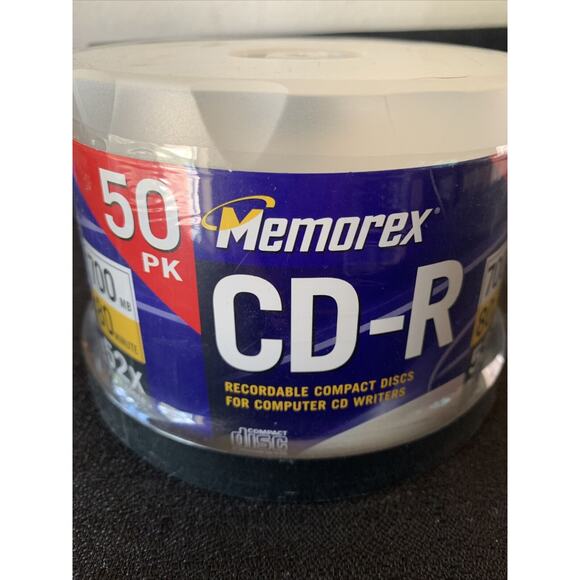 MEMOREX Music CD-R 50 PK pack Spindle 52X 700MB 80min Blank CD New Sealed - Picture 3 of 6